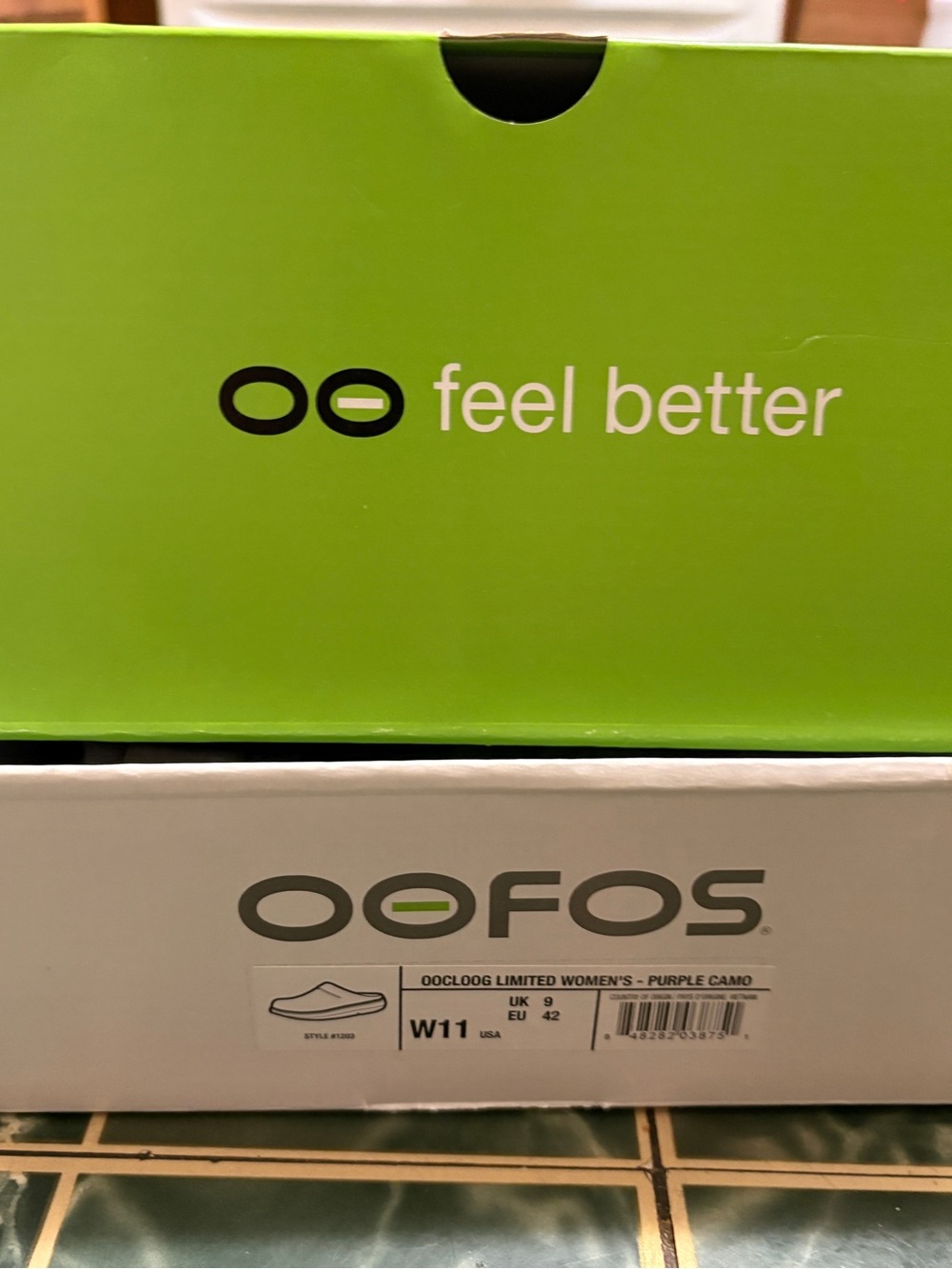 OOFOS Pink Purple Camo Slip-On Recovery Shoes- Brand new w/ Box- Rare color. - Picture 7 of 8
